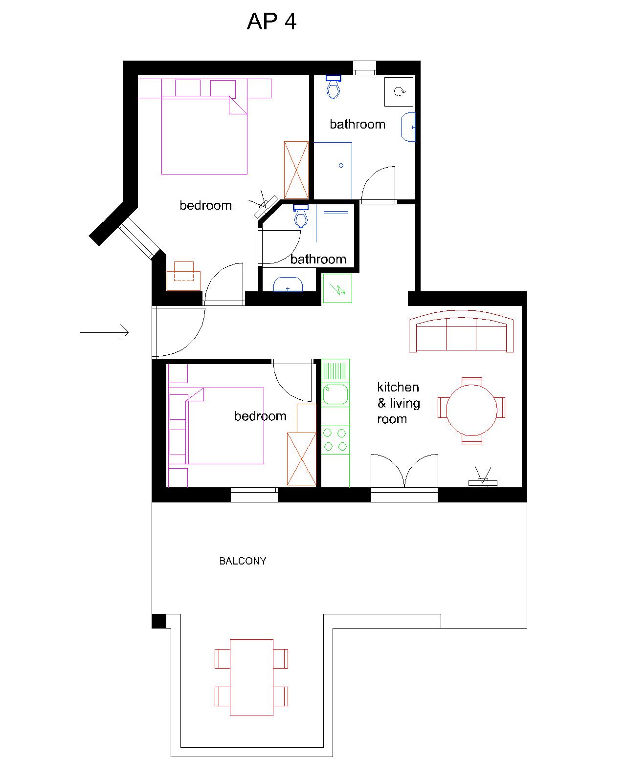 floorplan of the apartment