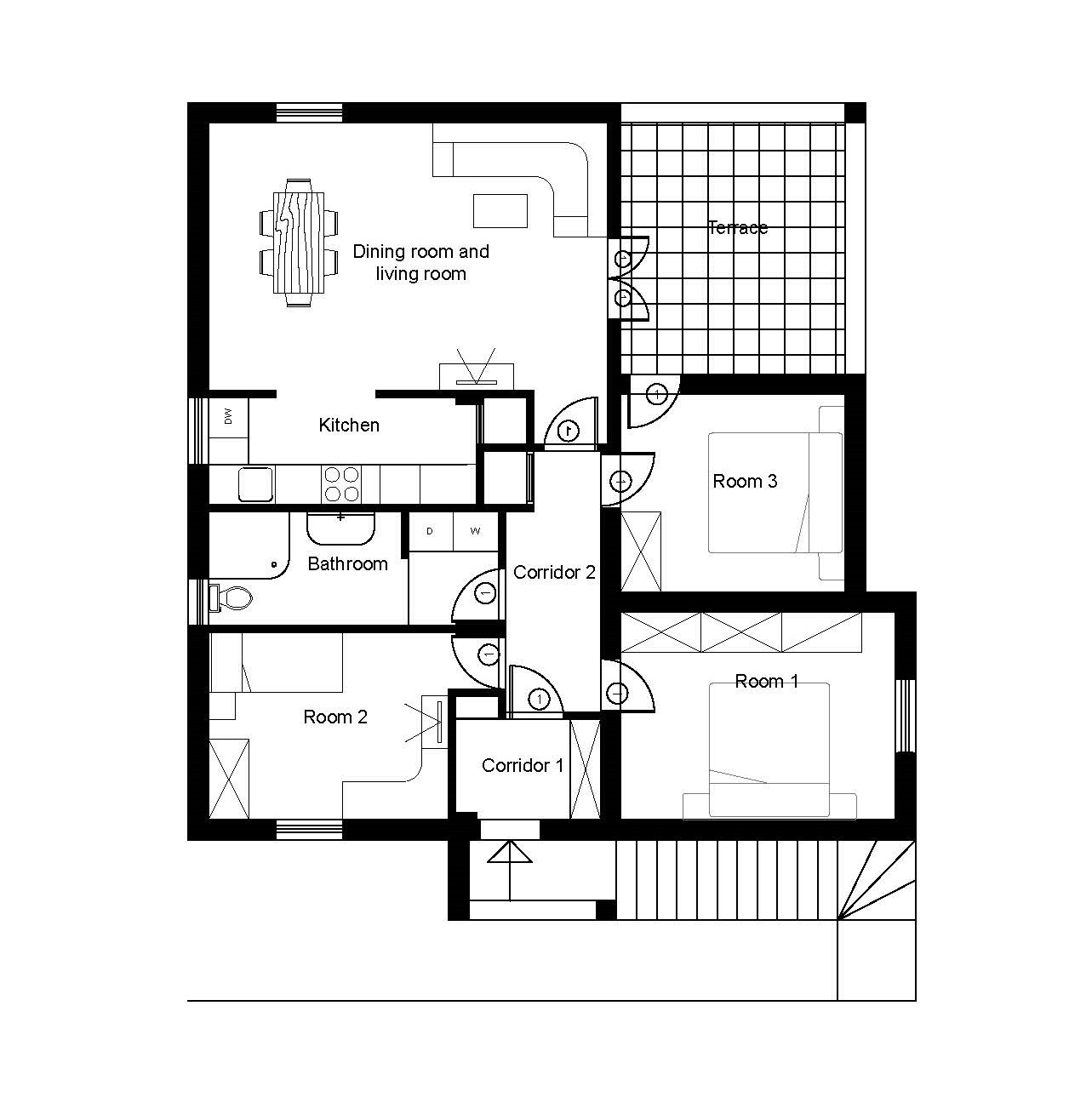 floorplan of the apartment